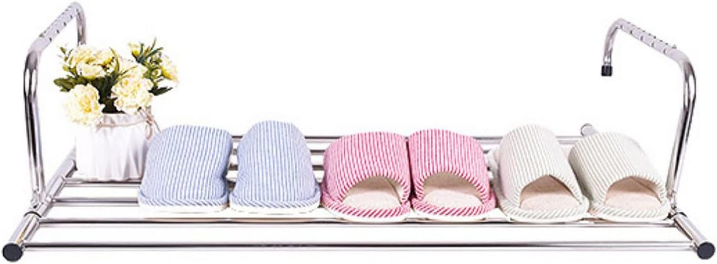 (Buy 1 Get 1 Free) Retractable Shoe Rack, Drying Racks | Shoe Socks Towel Hanging Clothes Drying Rack for Balcony Windows | Adjustable Cloth Hanger (Stainless Steel)