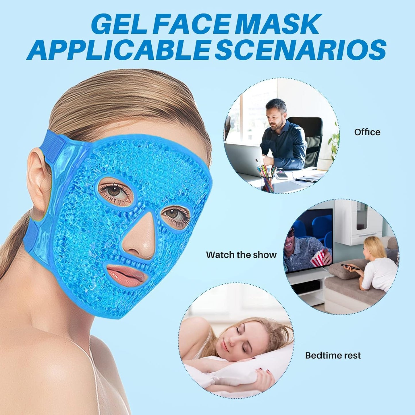 (Free Eye Mask) Face Ice Pack Reduce Face Puff, Dark Circles