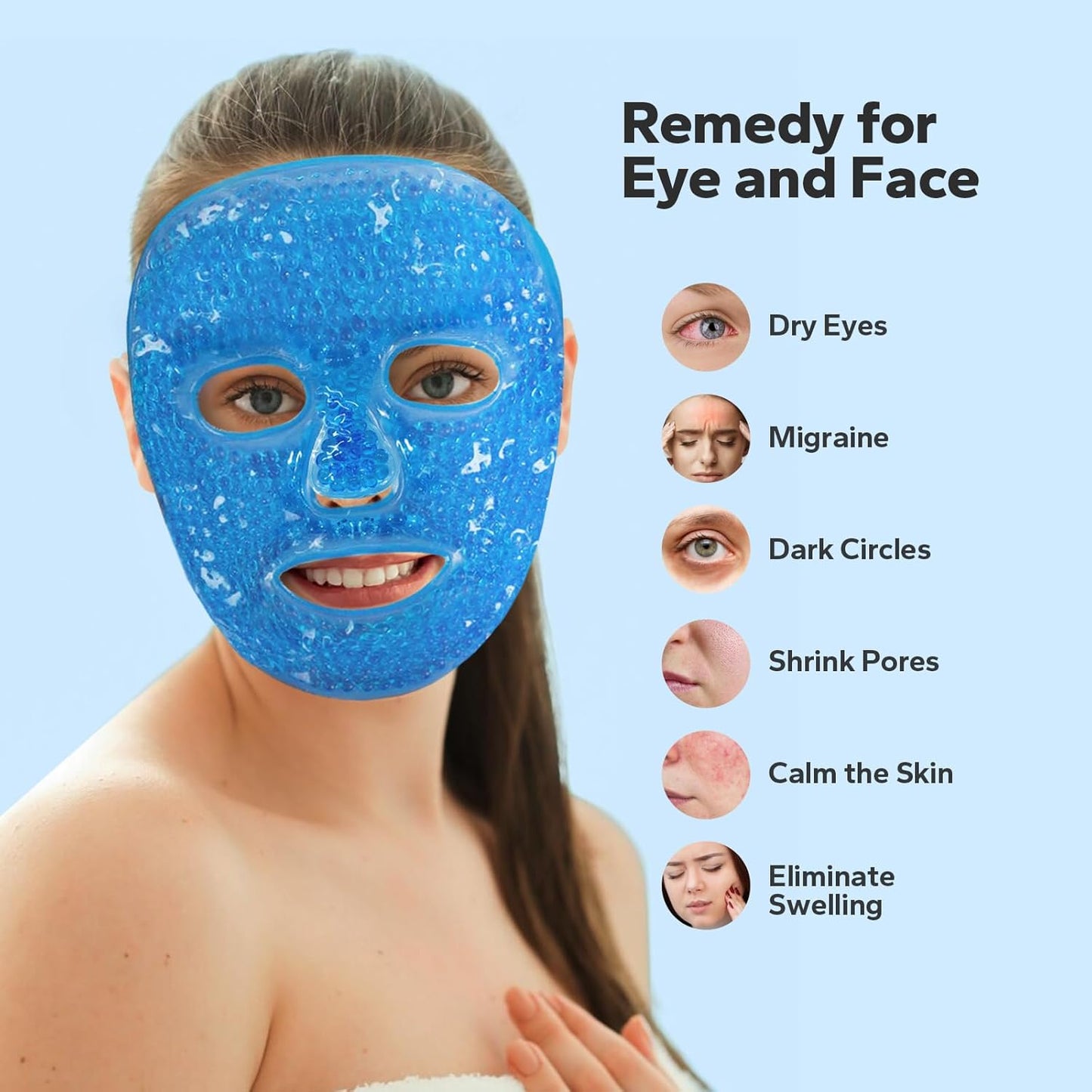 (Free Eye Mask) Face Ice Pack Reduce Face Puff, Dark Circles