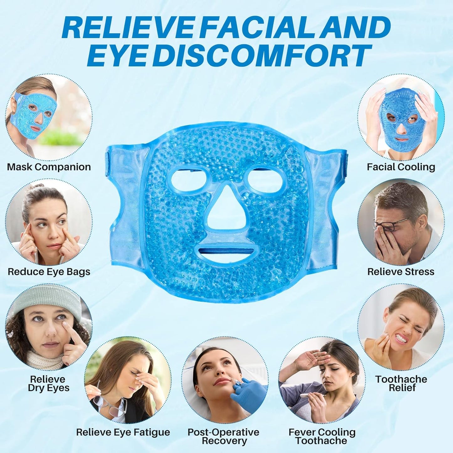 (Free Eye Mask) Face Ice Pack Reduce Face Puff, Dark Circles