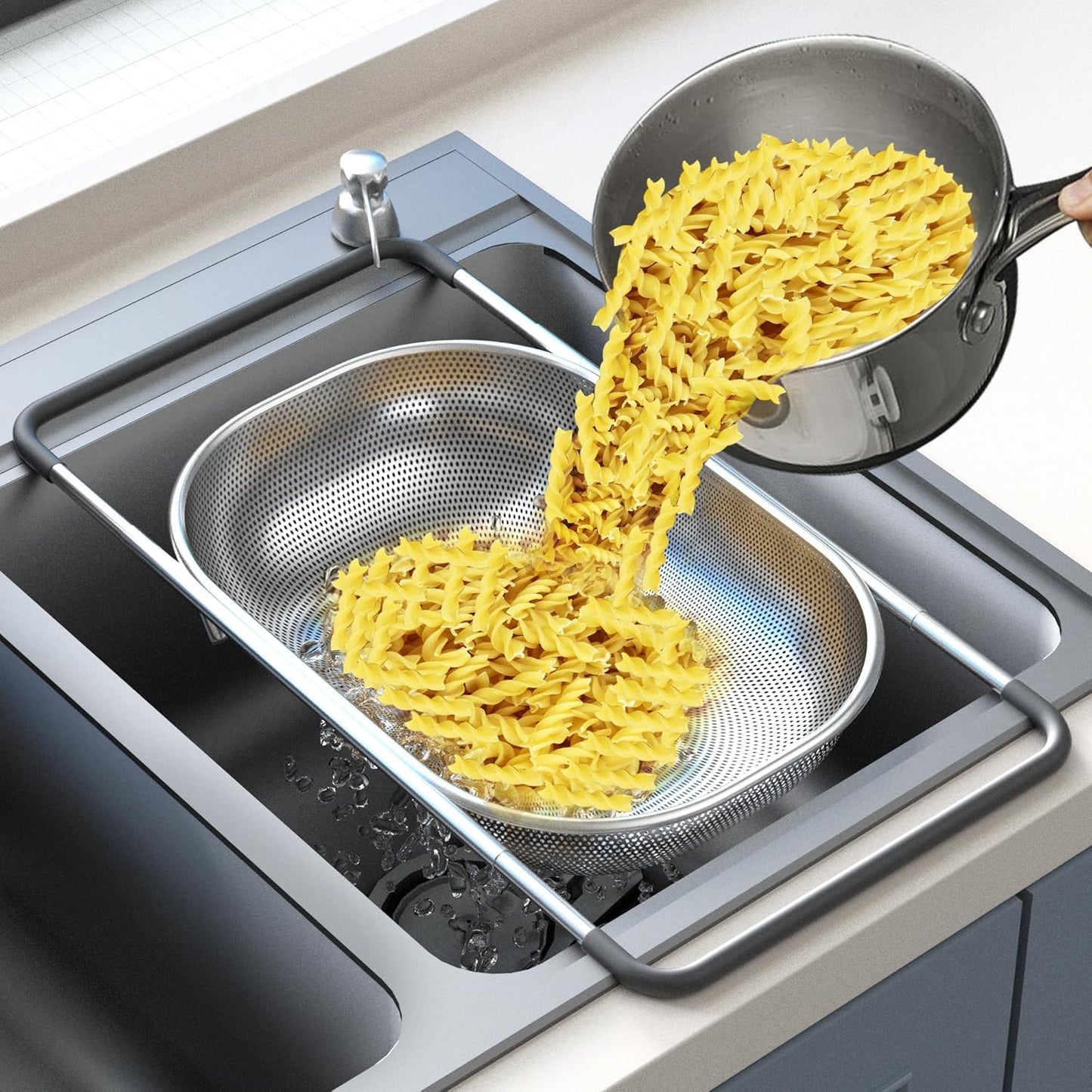 Drain Basket for Kitchen Sink, Collapsible Sink Drain Basket Safe to Use Kitchen Tool for Rinsing for Vegetables for Washing for Fruits'
