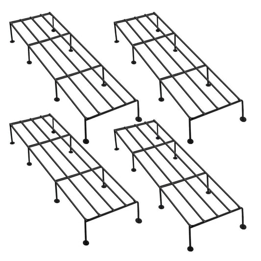 Anti Rust Rectangular Metal Plant Stand (Pack of 4) - 24 inches, Gardening Stand for Balcony, Indoor & Outdoor Use