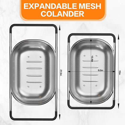 Drain Basket for Kitchen Sink, Collapsible Sink Drain Basket Safe to Use Kitchen Tool for Rinsing for Vegetables for Washing for Fruits'