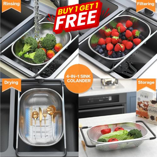 Drain Basket for Kitchen Sink, Collapsible Sink Drain Basket Safe to Use Kitchen Tool for Rinsing for Vegetables for Washing for Fruits'